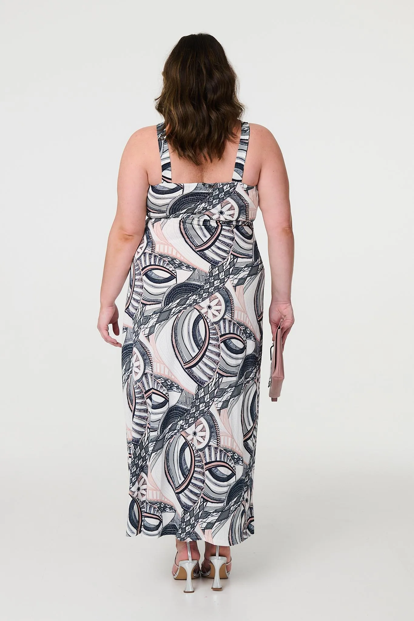 Abstract Print A-Line Maxi Dress