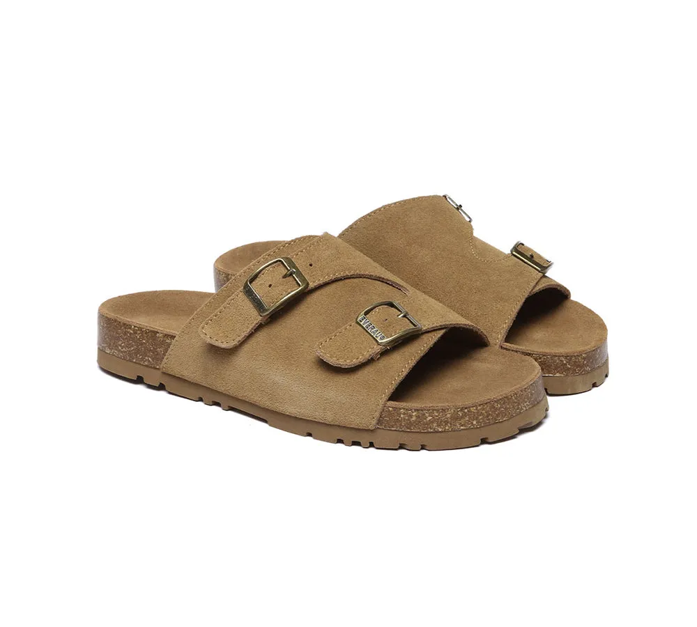 Adjustable Strap Embossed Slip-on Summer Sandal Slides Alexis