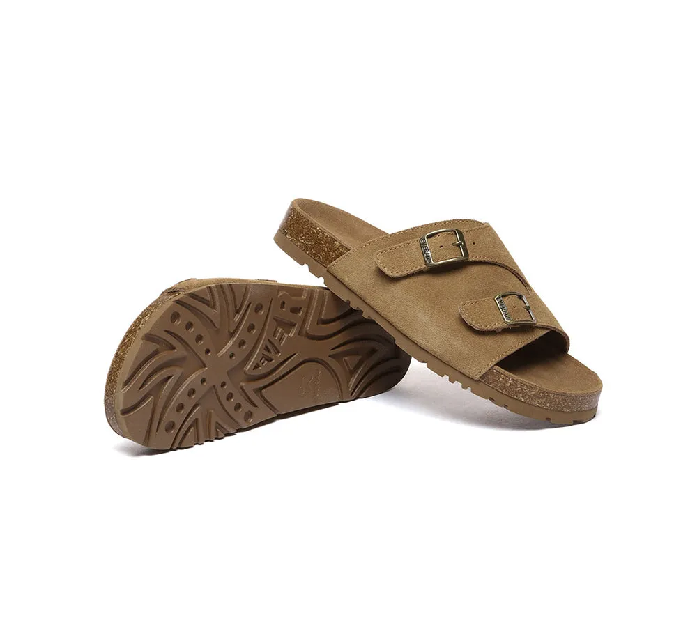 Adjustable Strap Embossed Slip-on Summer Sandal Slides Alexis