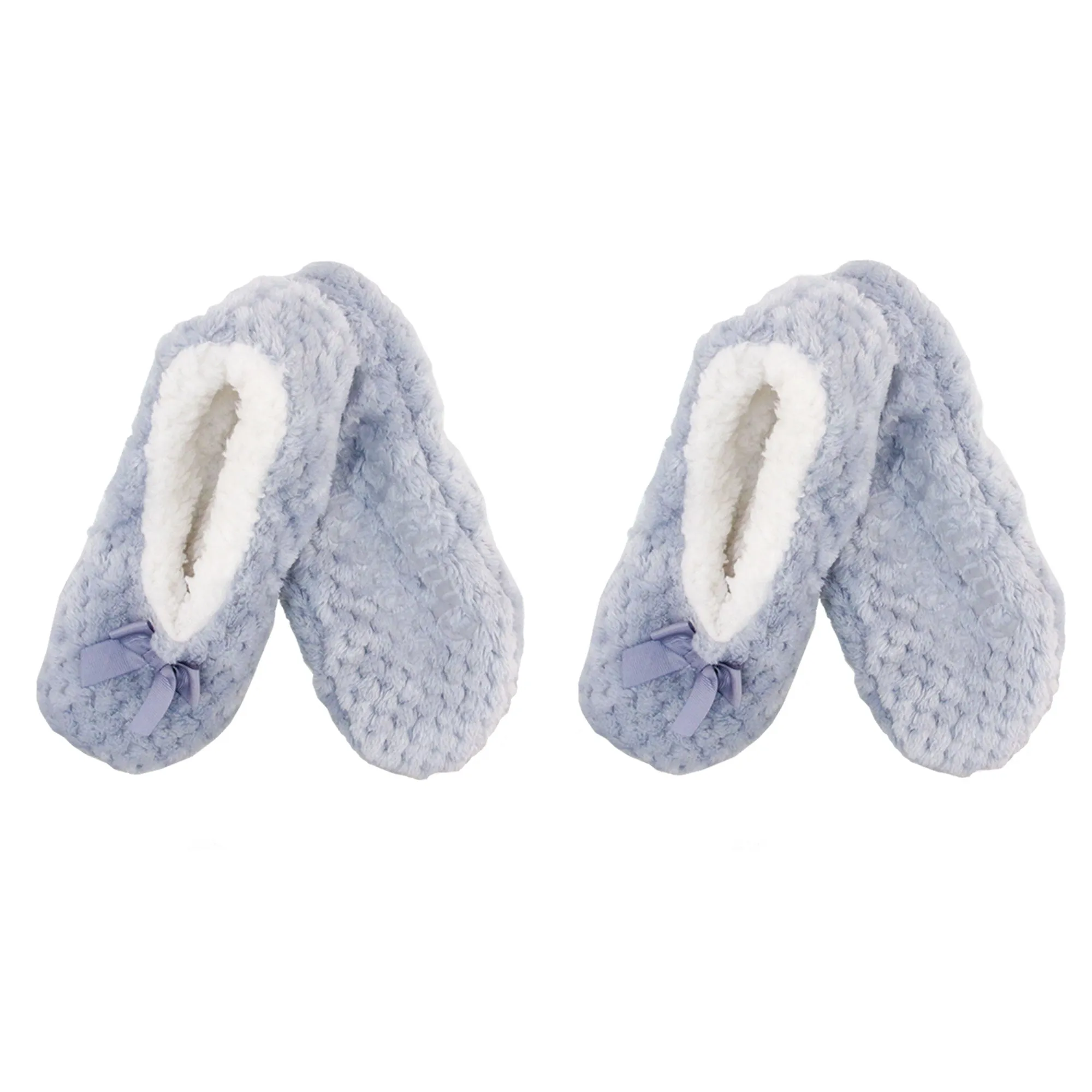 Adult Women Soft Touch Slippers Non-Slip Lined Socks, 2 Pairs