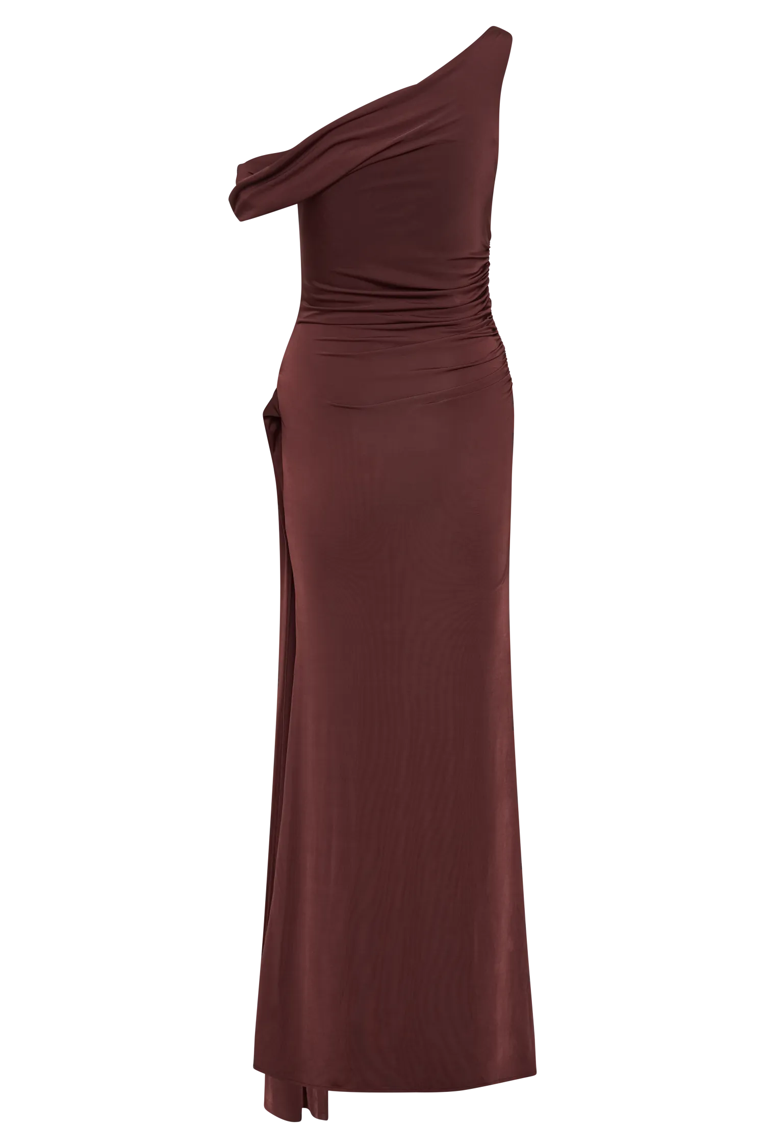 Aisnley Slinky Fishtail Maxi Dress - Mahogany