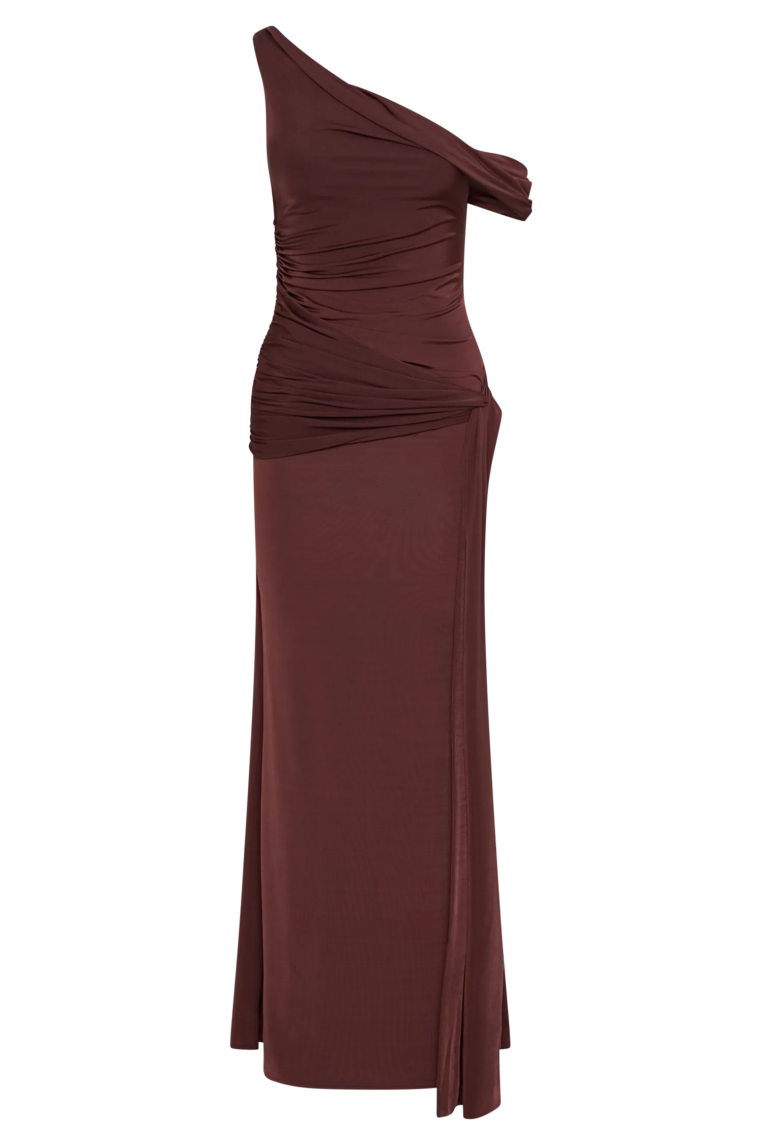 Aisnley Slinky Fishtail Maxi Dress - Mahogany