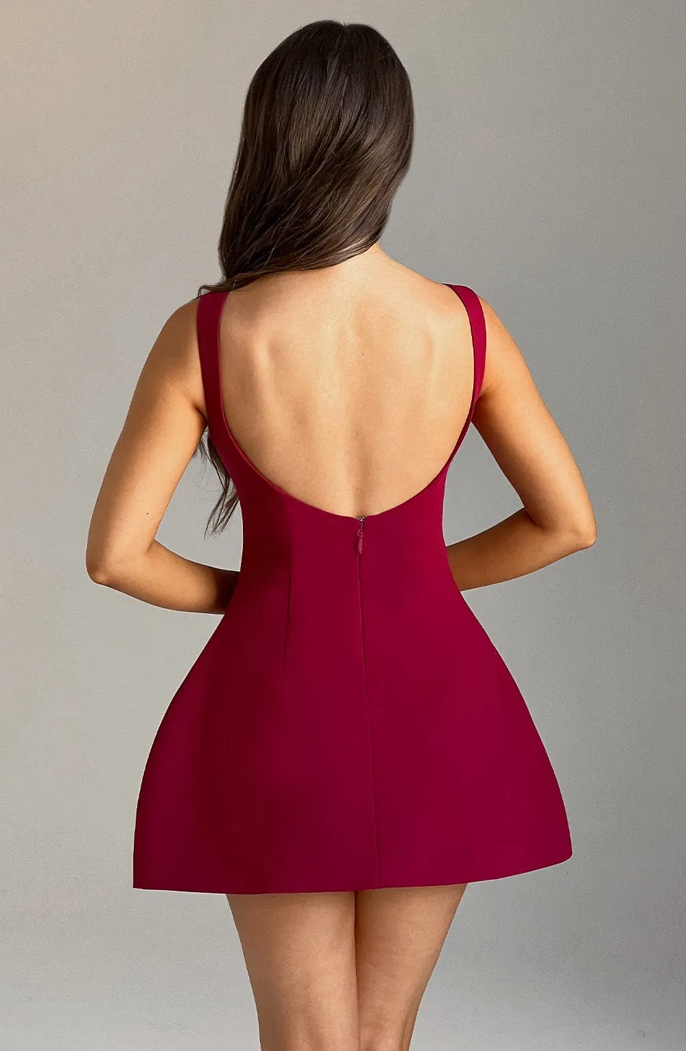 Alana Mini Graceful Dress - Wine