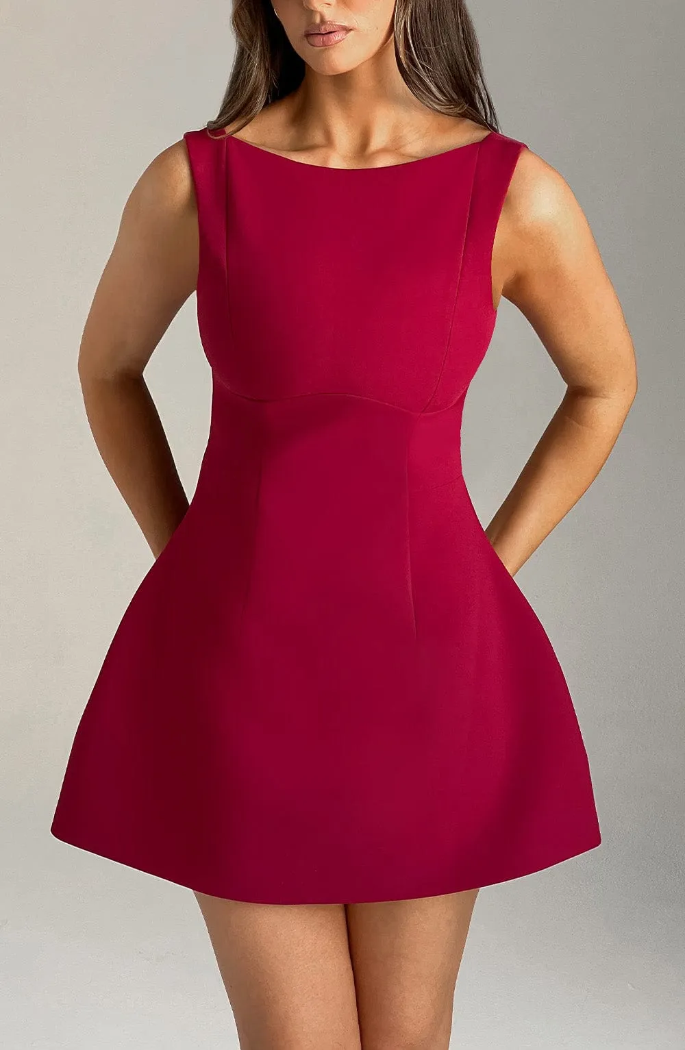 Alana Mini Graceful Dress - Wine