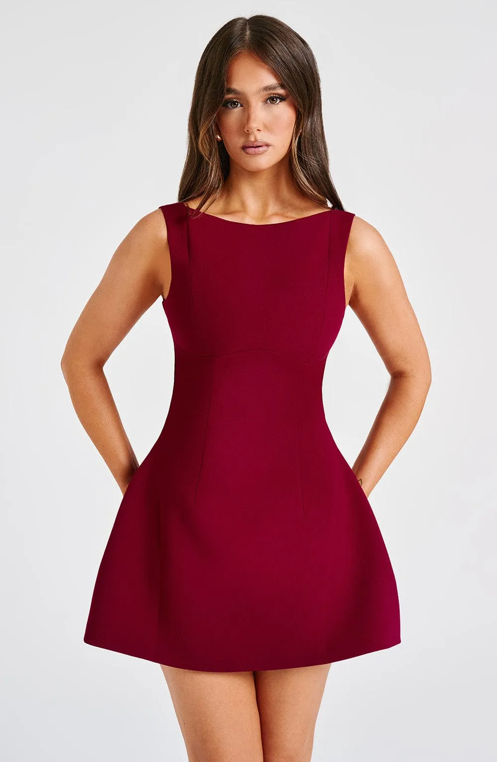 Alana Mini Graceful Dress - Wine