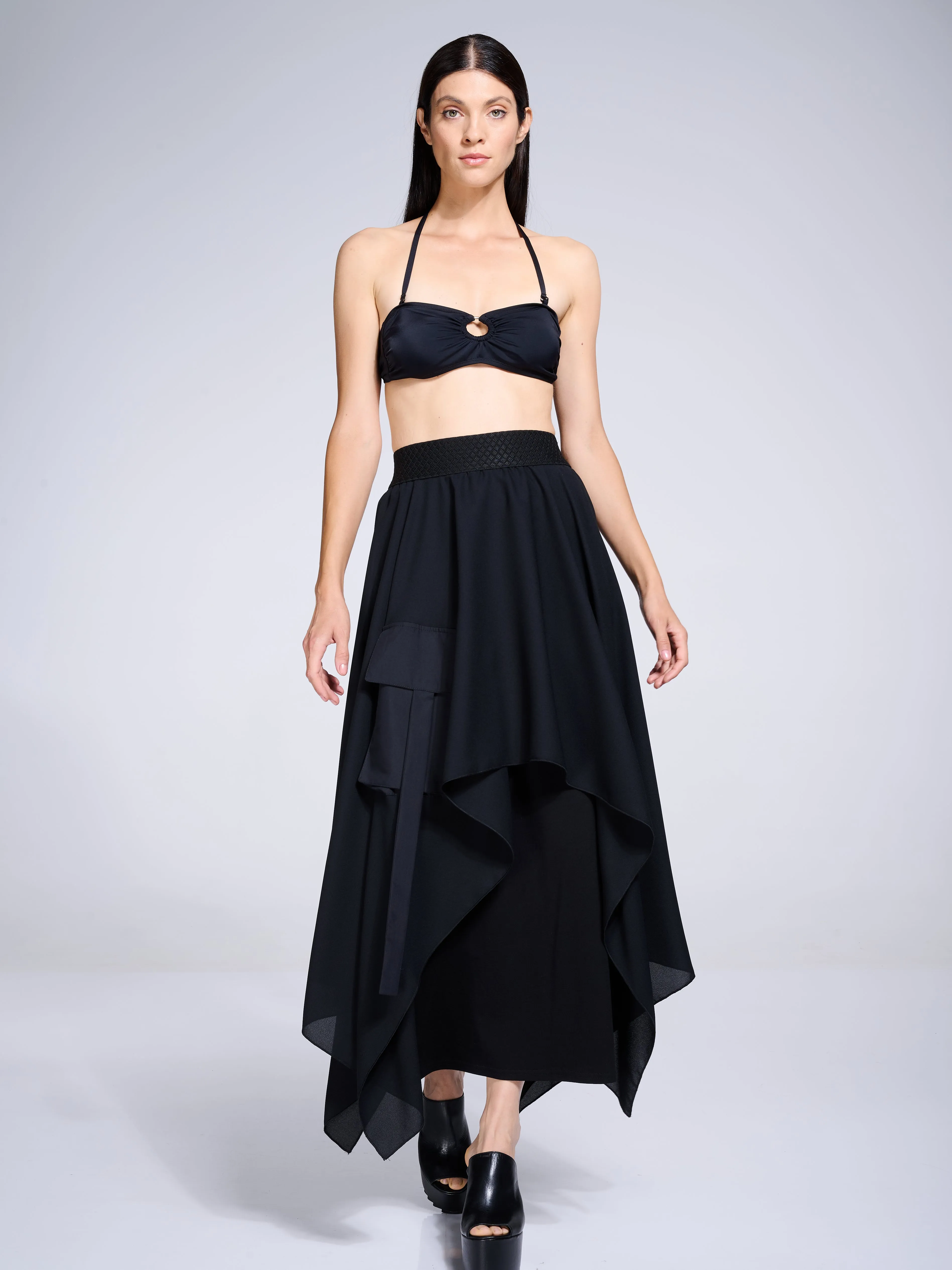 Asymmetric  Maxi Chiffon Skirt