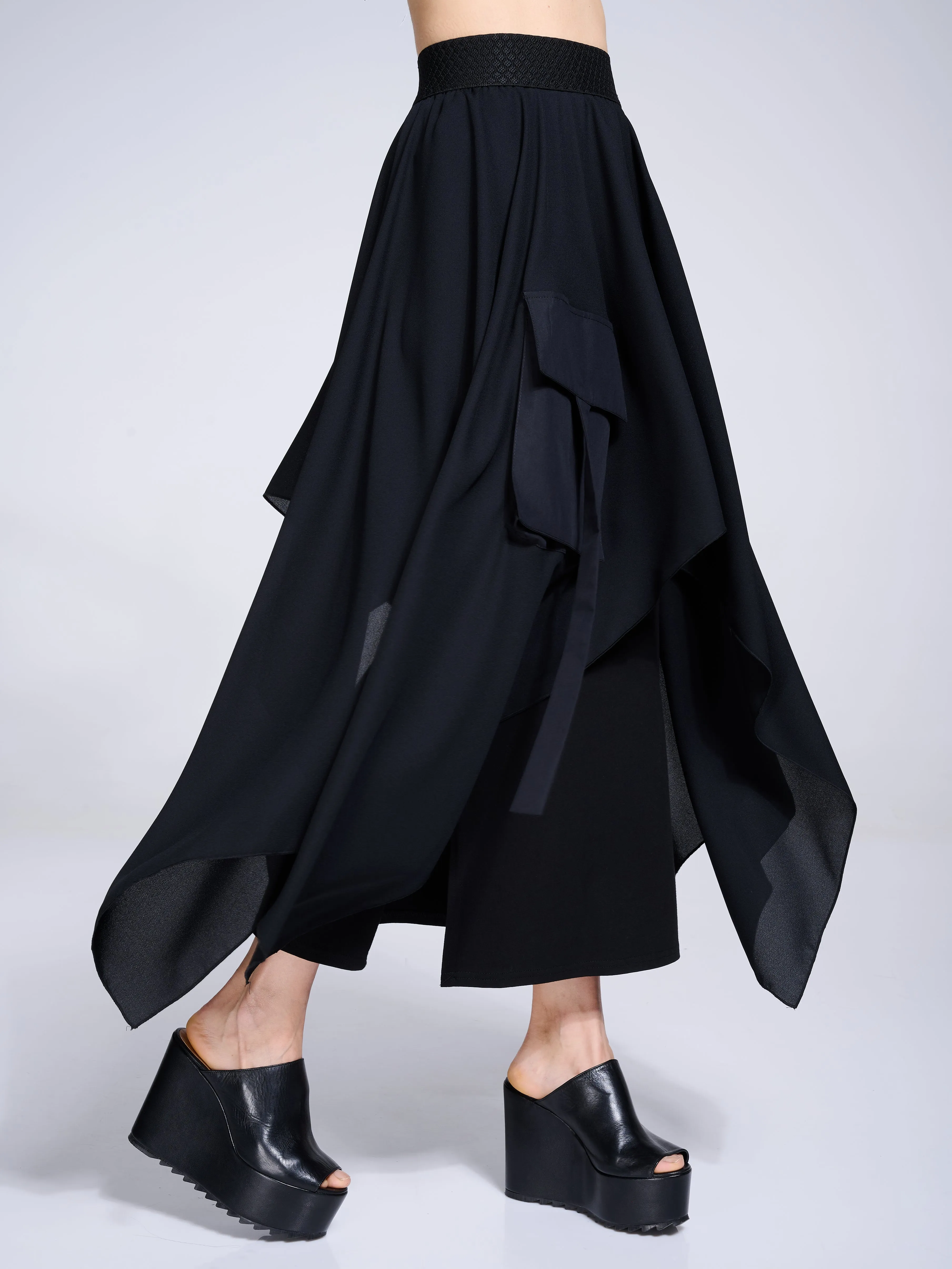 Asymmetric  Maxi Chiffon Skirt