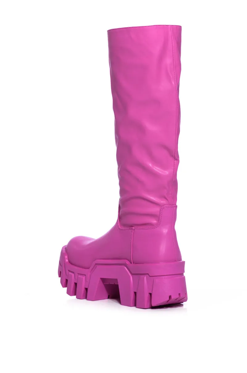 AZALEA WANG LYRICA FLATFORM BOOT IN PINK