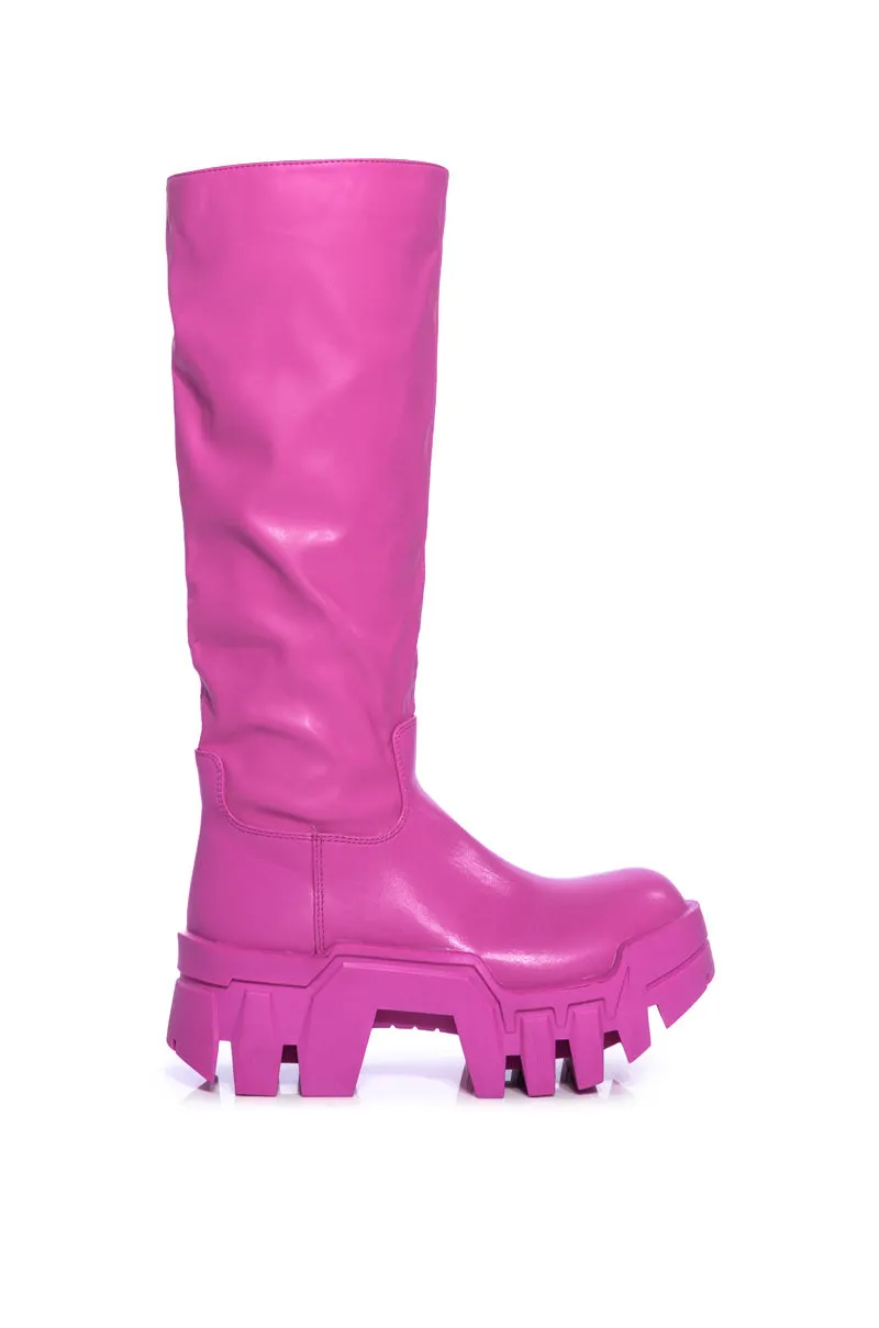 AZALEA WANG LYRICA FLATFORM BOOT IN PINK