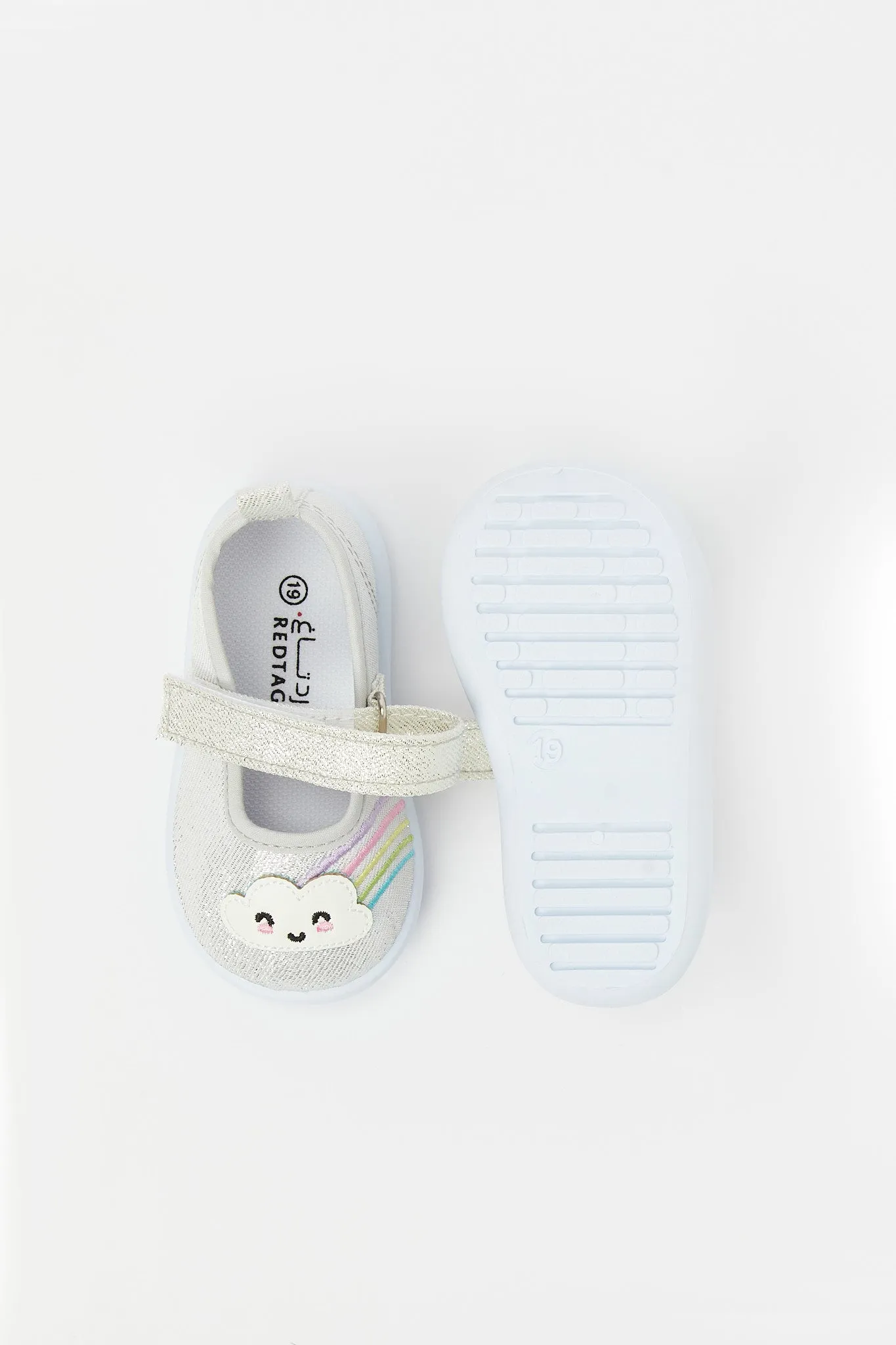 Baby Girls White Velcro Strap Pump