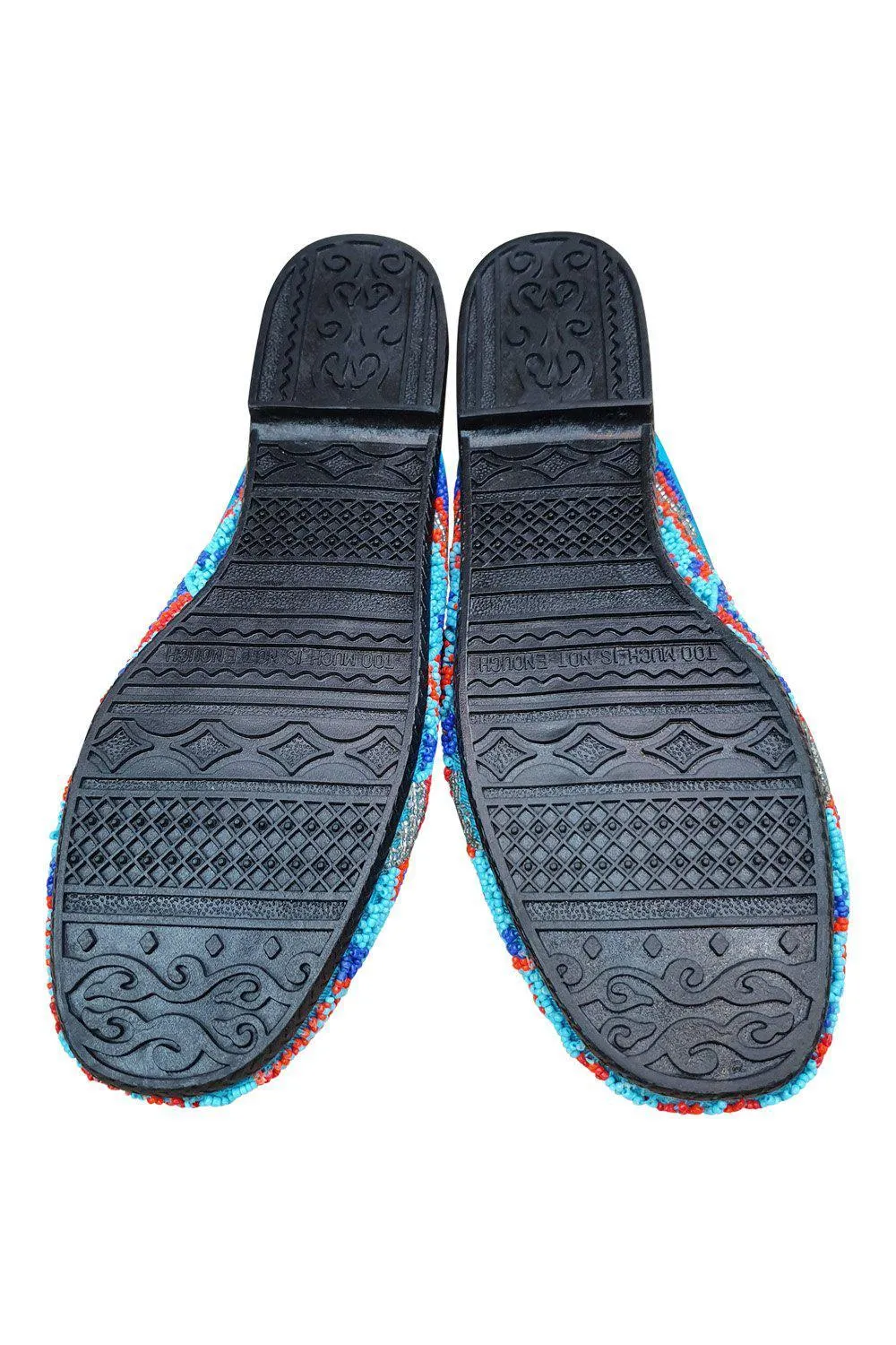 BEVERLEY FELDMAN Frankie & Baby 'On The Road To China' Blue Beaded Flats (10 B)