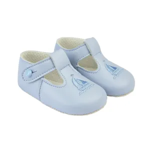 Blue Sailboat Soft Sole Shoes