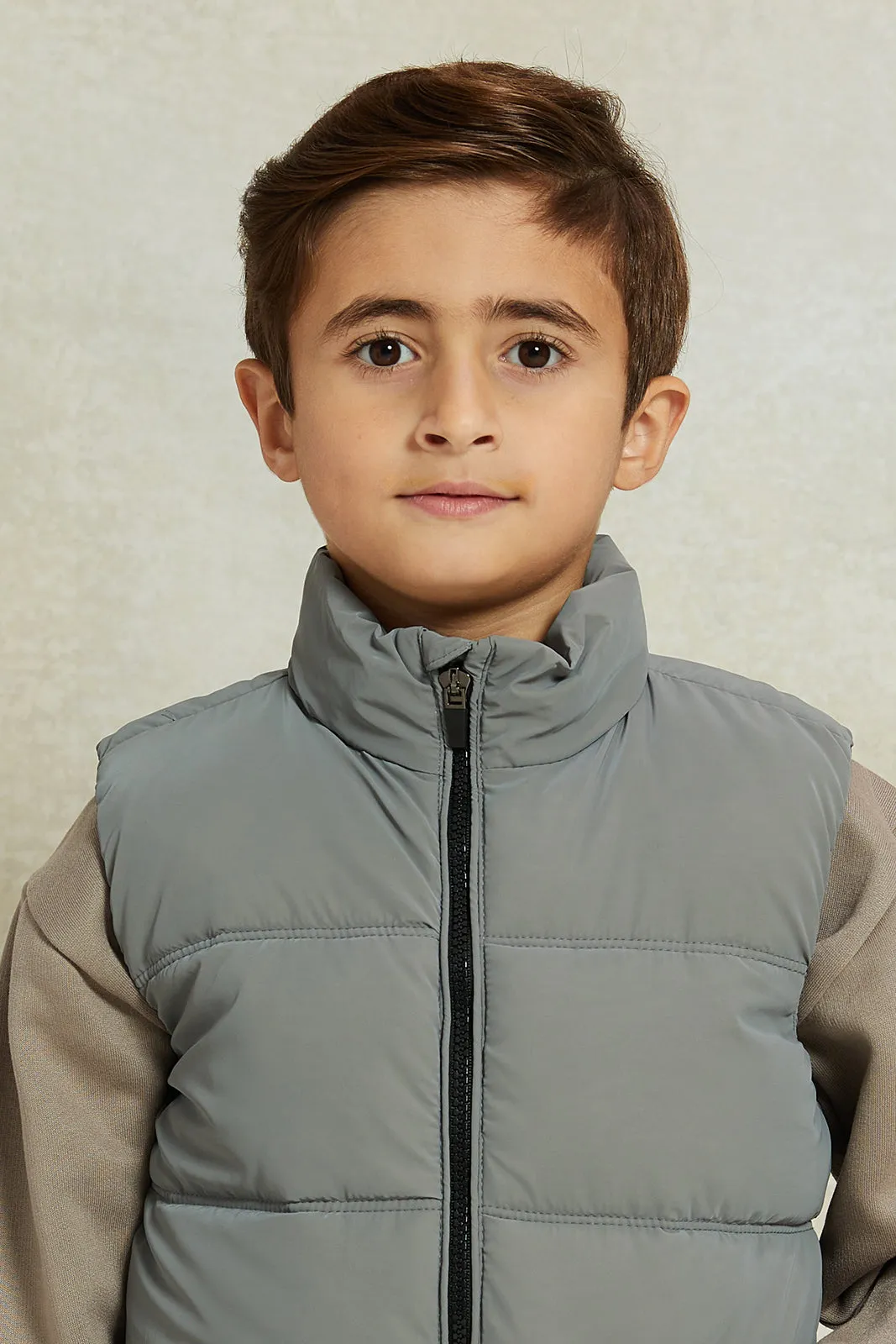 Boys Charcoal Padded Vest