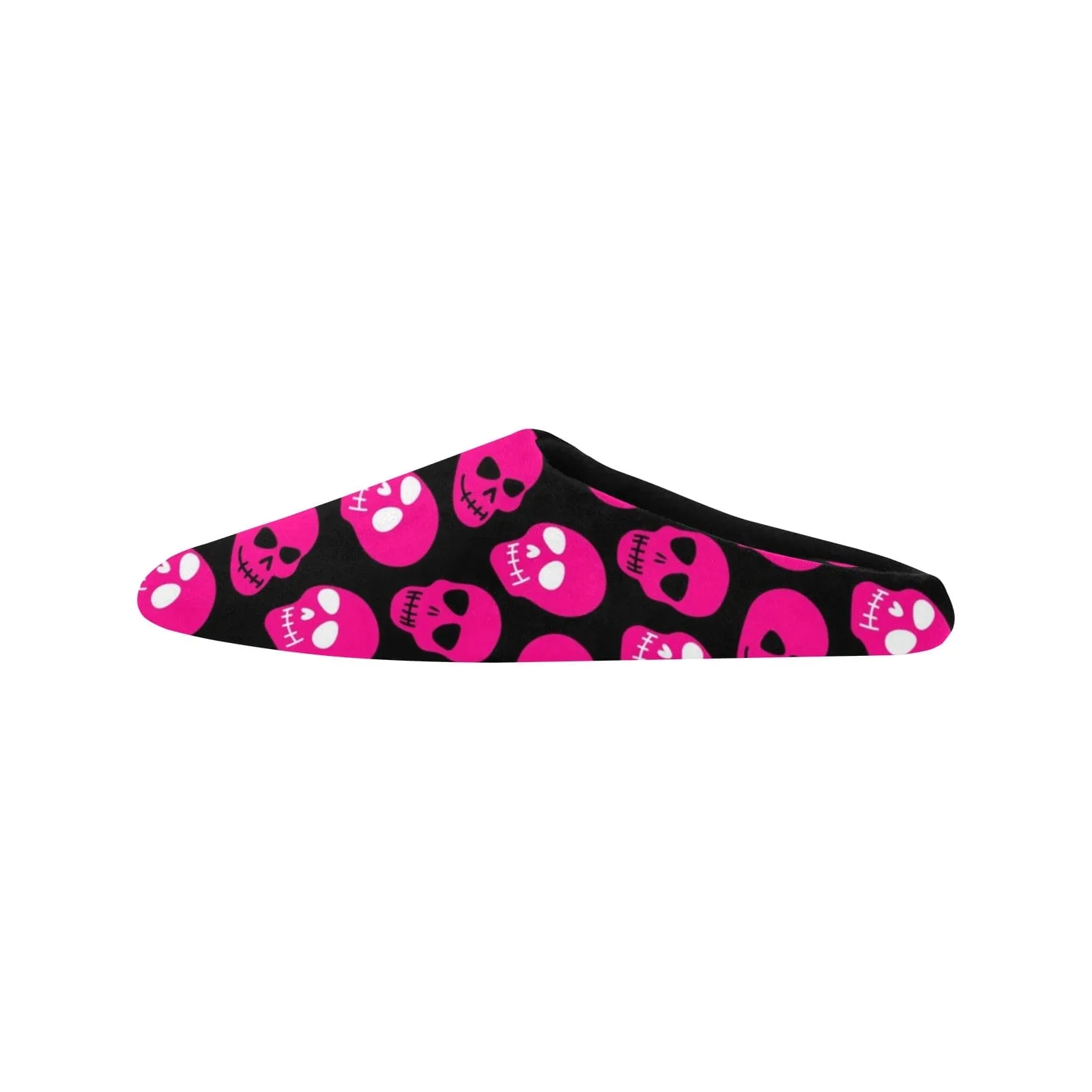 Bright Pink Skulls Pattern Women's Slippers