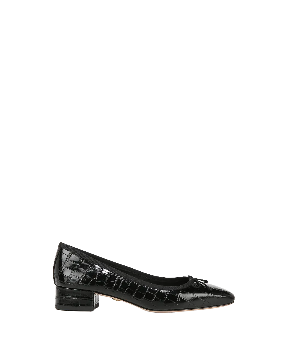 Cecile Croc-Embossed Ballet Pump