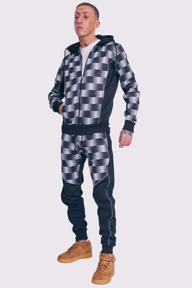 Check Print Zip Through Tracksuit