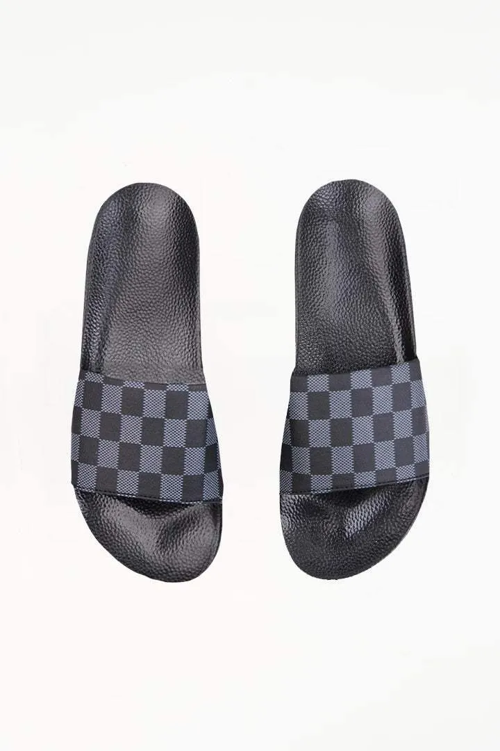 Check Slides - Grey & Black