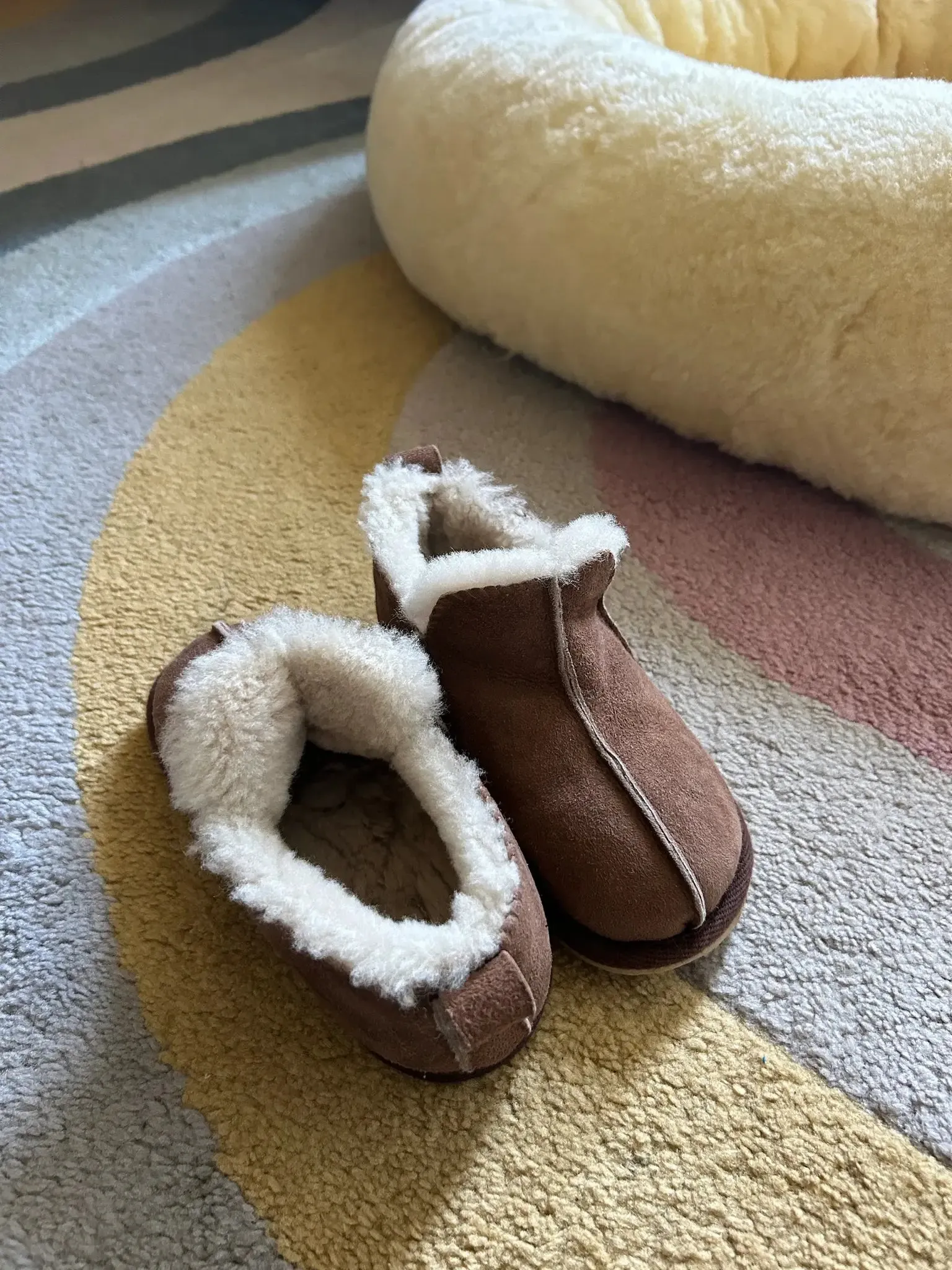 Children's Sheepskin UGG Slippers in brown color