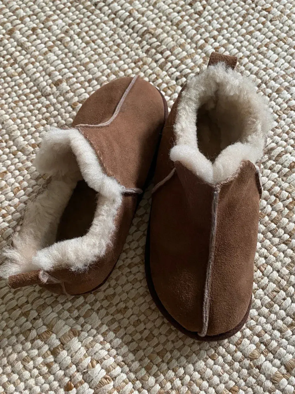 Children's Sheepskin UGG Slippers in brown color