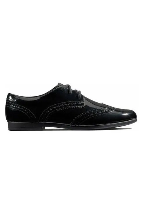 Clarks Scala Lace Youth Black Patent