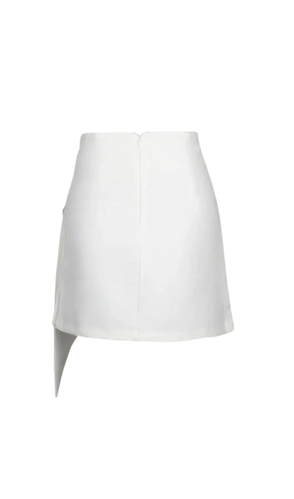 Céphise – Flowing design – White asymmetrical skirt