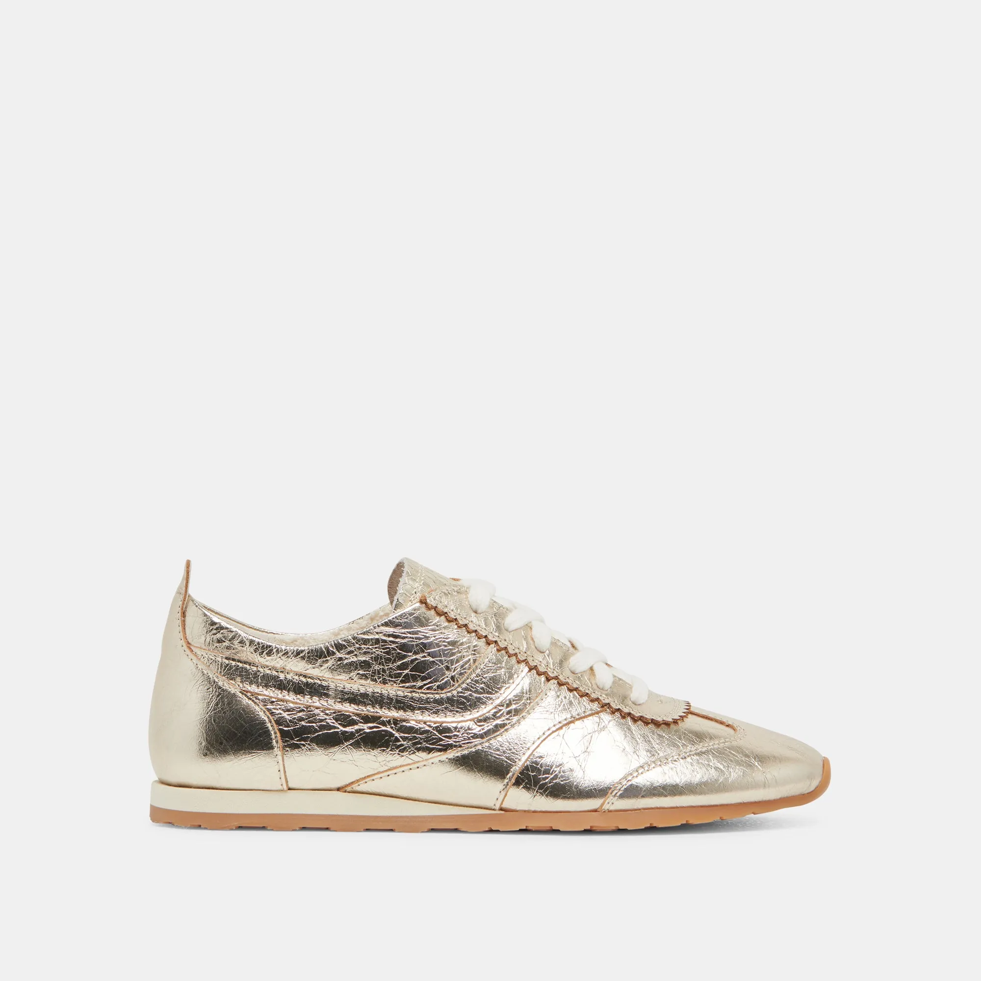 DELANY SNEAKERS LIGHT GOLD CRINKLE PATENT