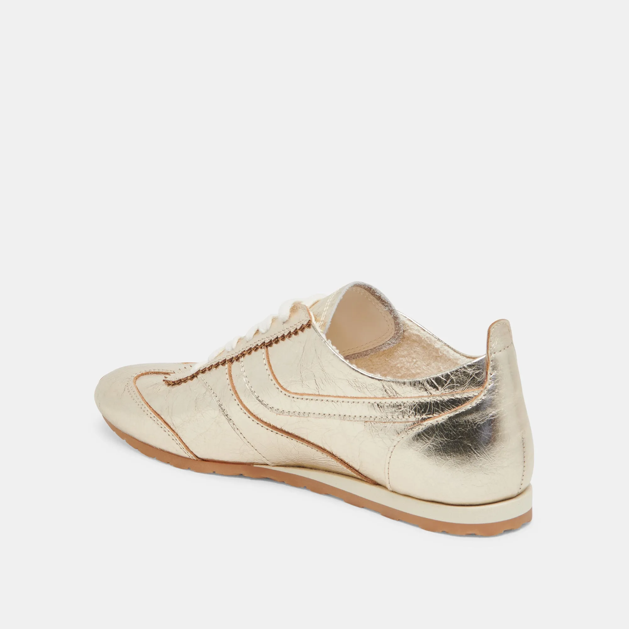 DELANY SNEAKERS LIGHT GOLD CRINKLE PATENT