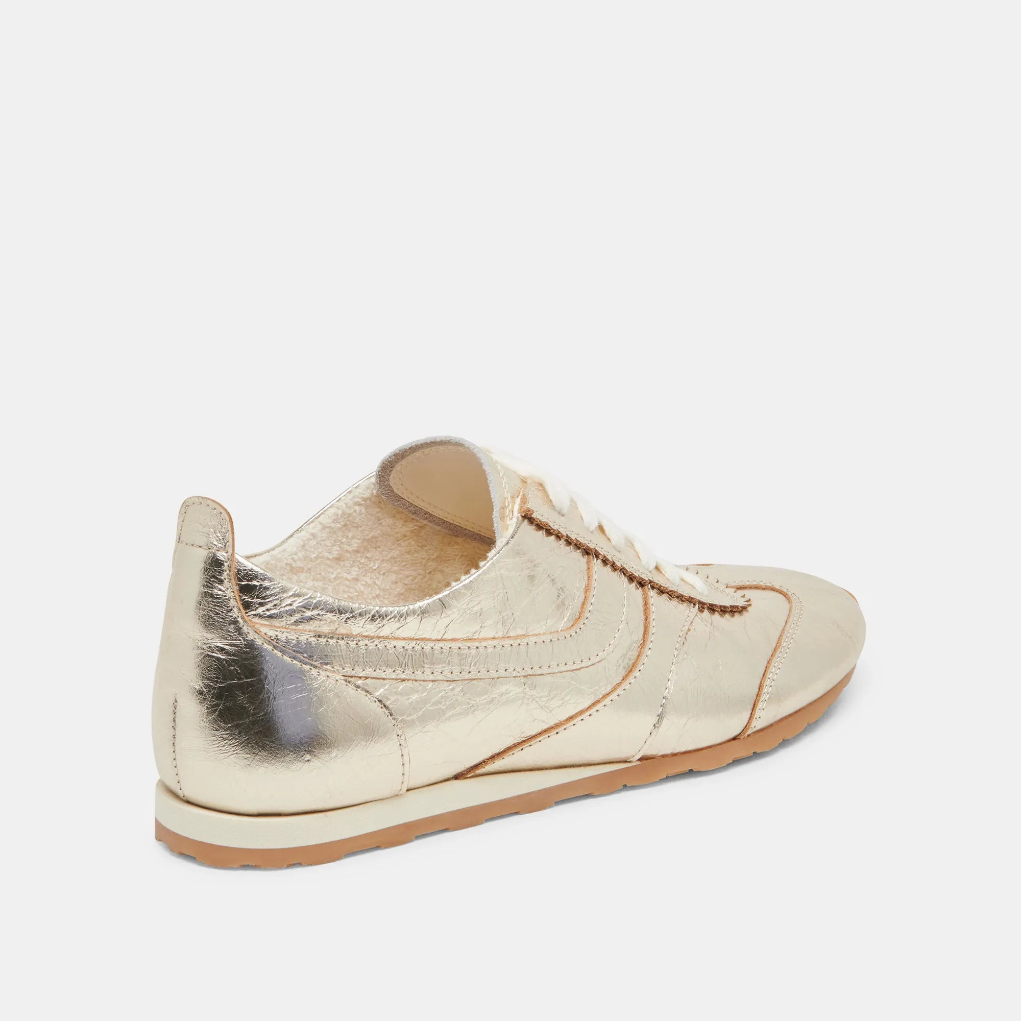 DELANY SNEAKERS LIGHT GOLD CRINKLE PATENT