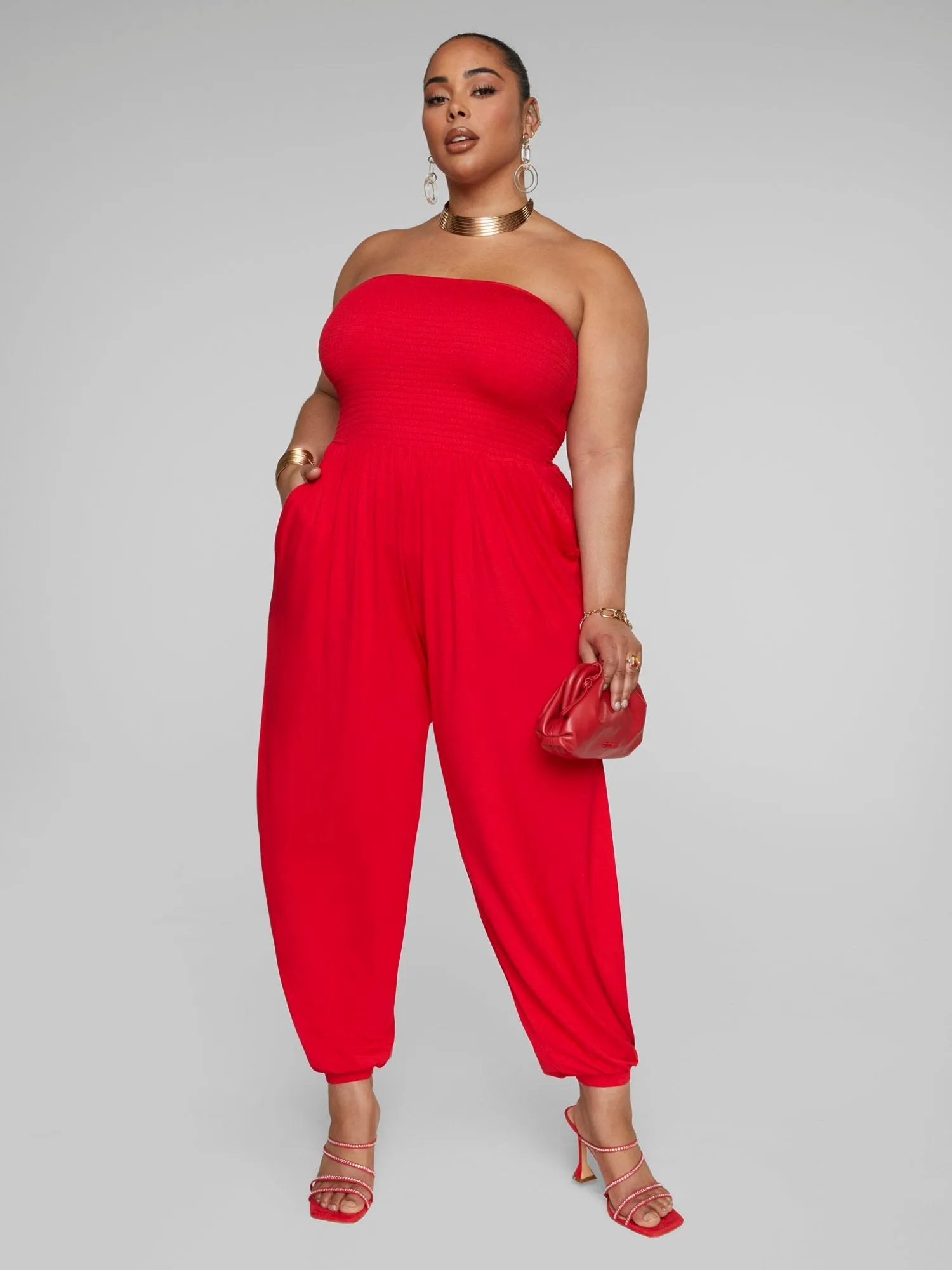 Fashion To Figure - Trinity Side Slit Leg Jumpsuit