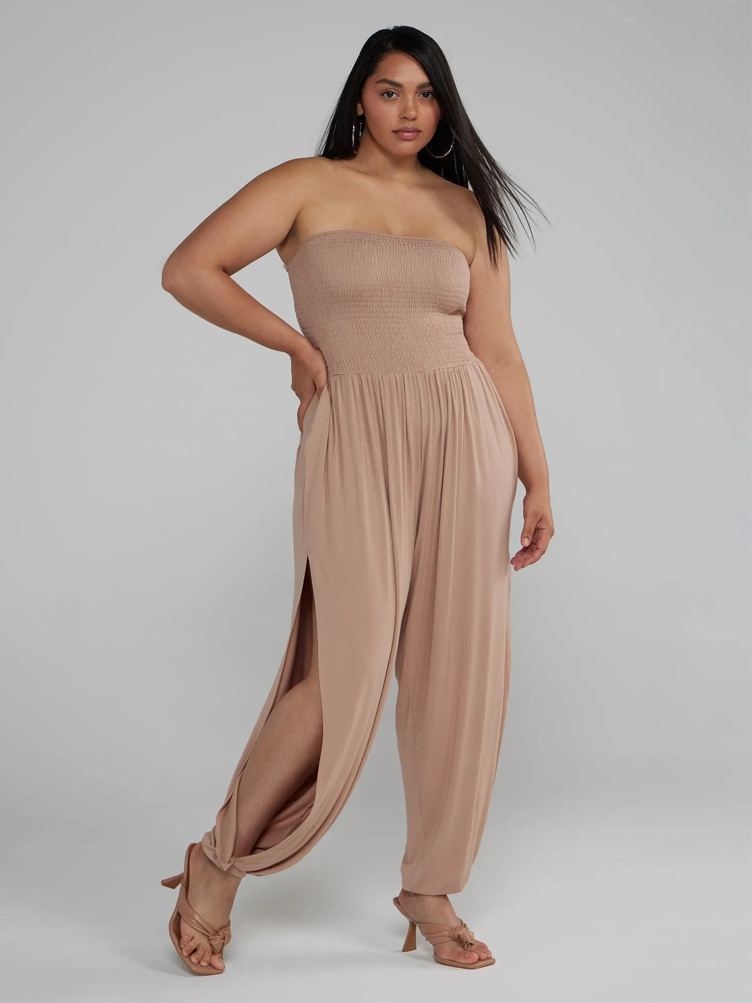 Fashion To Figure - Trinity Side Slit Leg Jumpsuit