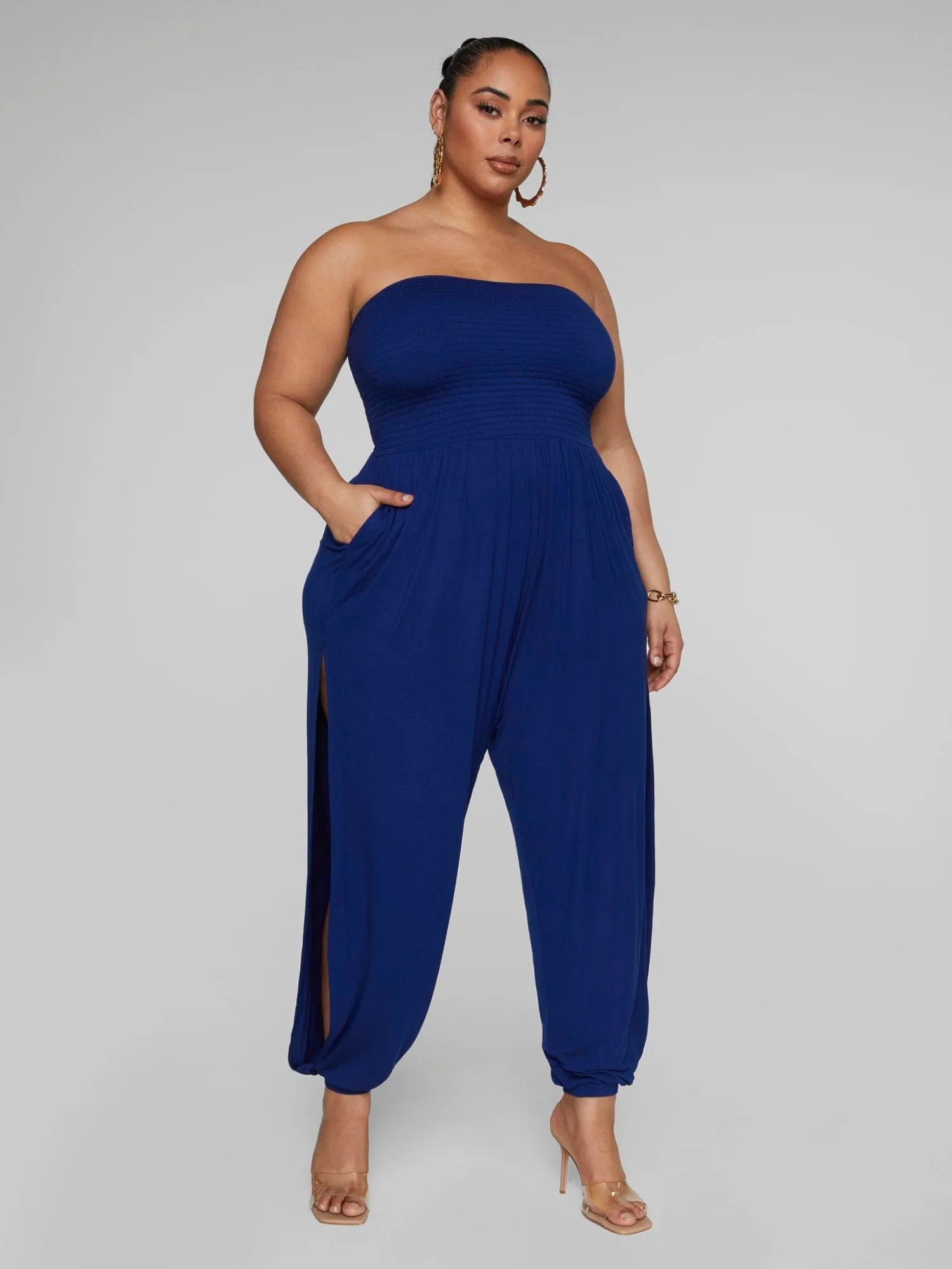 Fashion To Figure - Trinity Side Slit Leg Jumpsuit