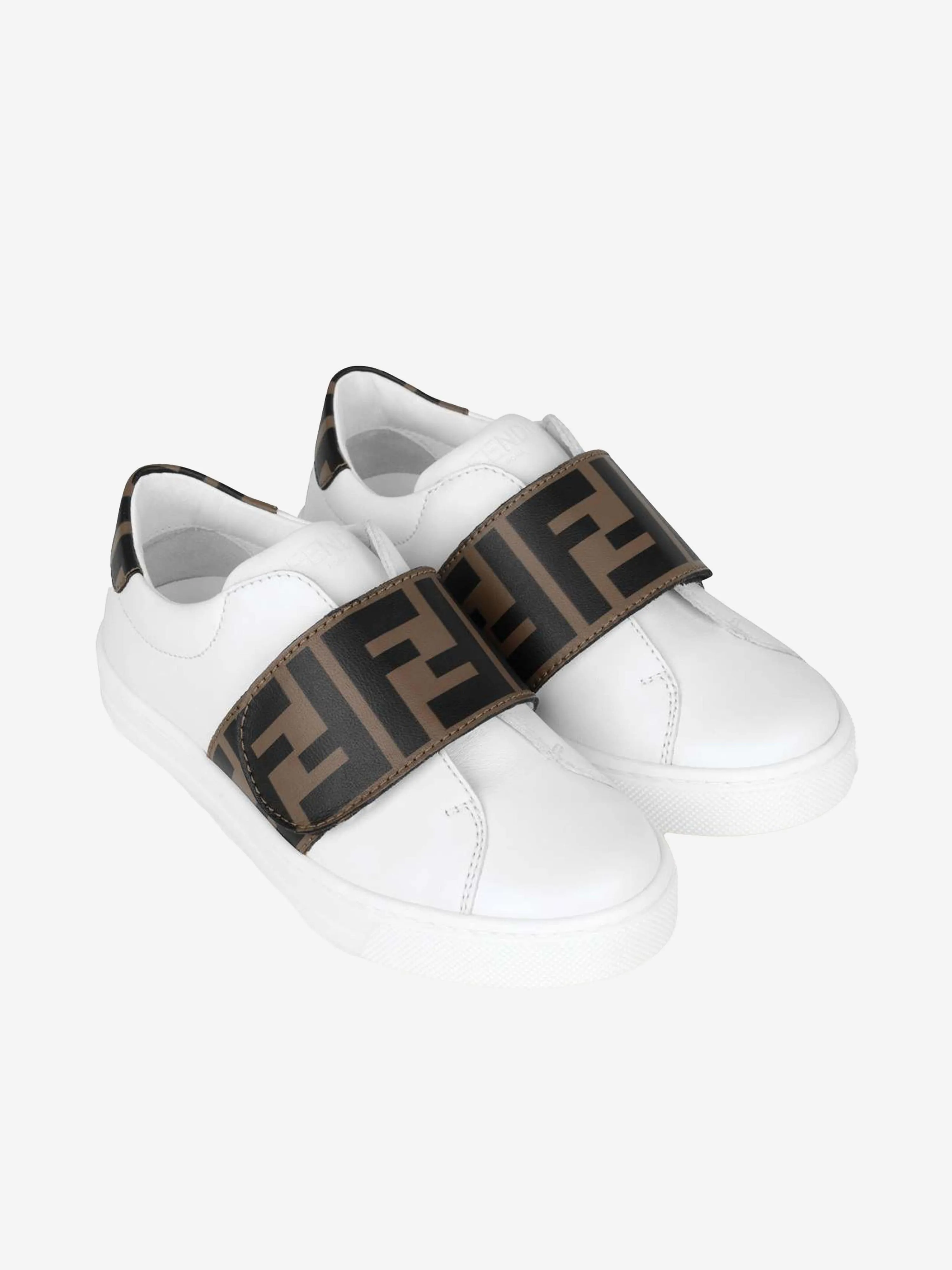 Fendi Fendi Leather FF Logo Strap Trainers