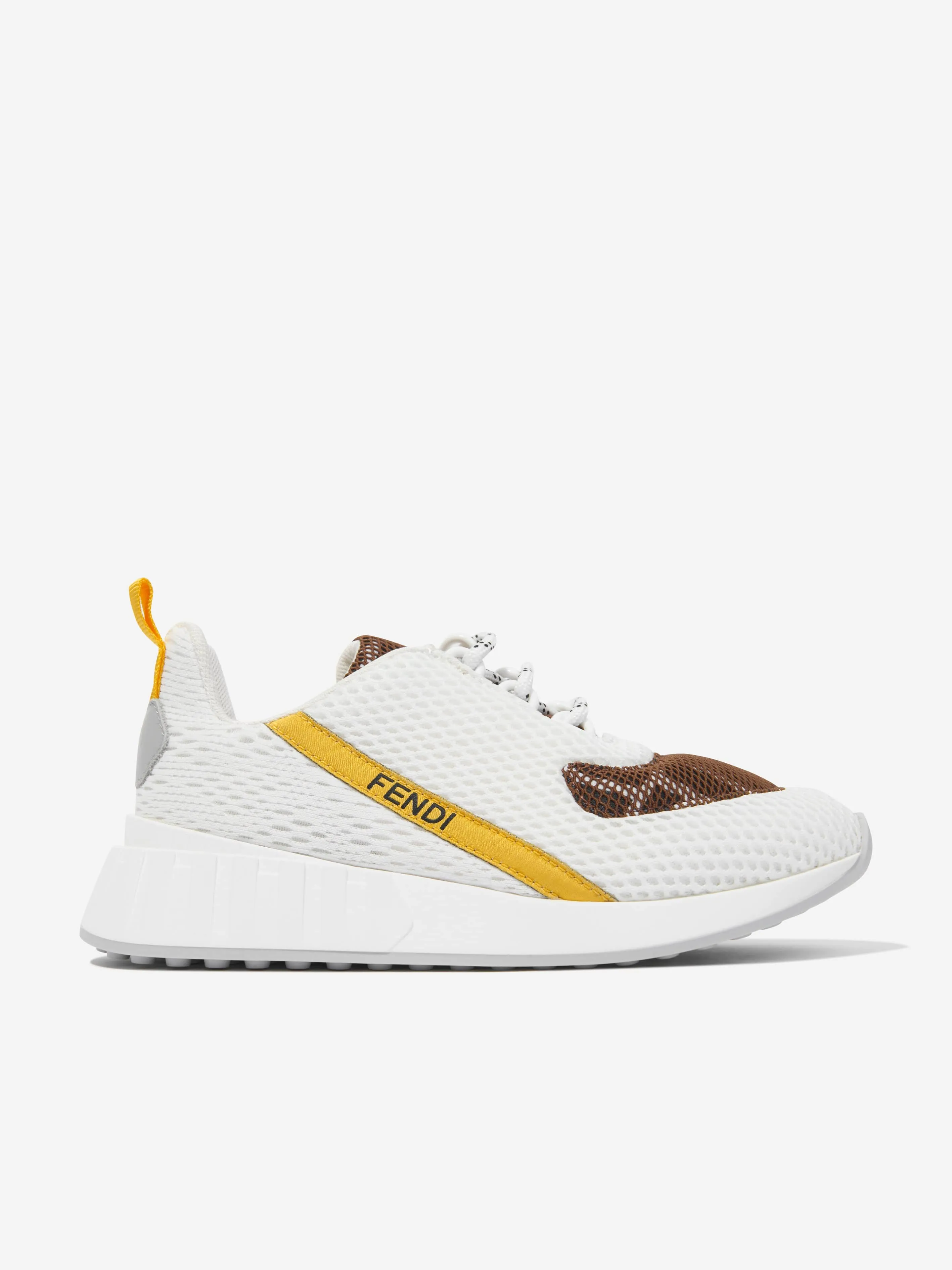 Fendi Kids Mesh FF Logo Trainers in White