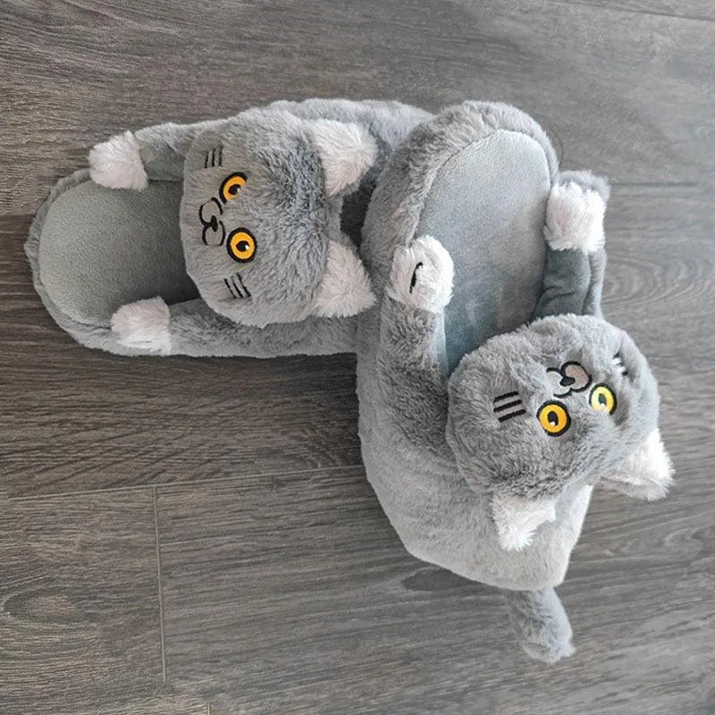 Fluffy Cat Slippers For Adults