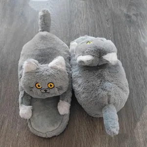 Fluffy Cat Slippers For Adults