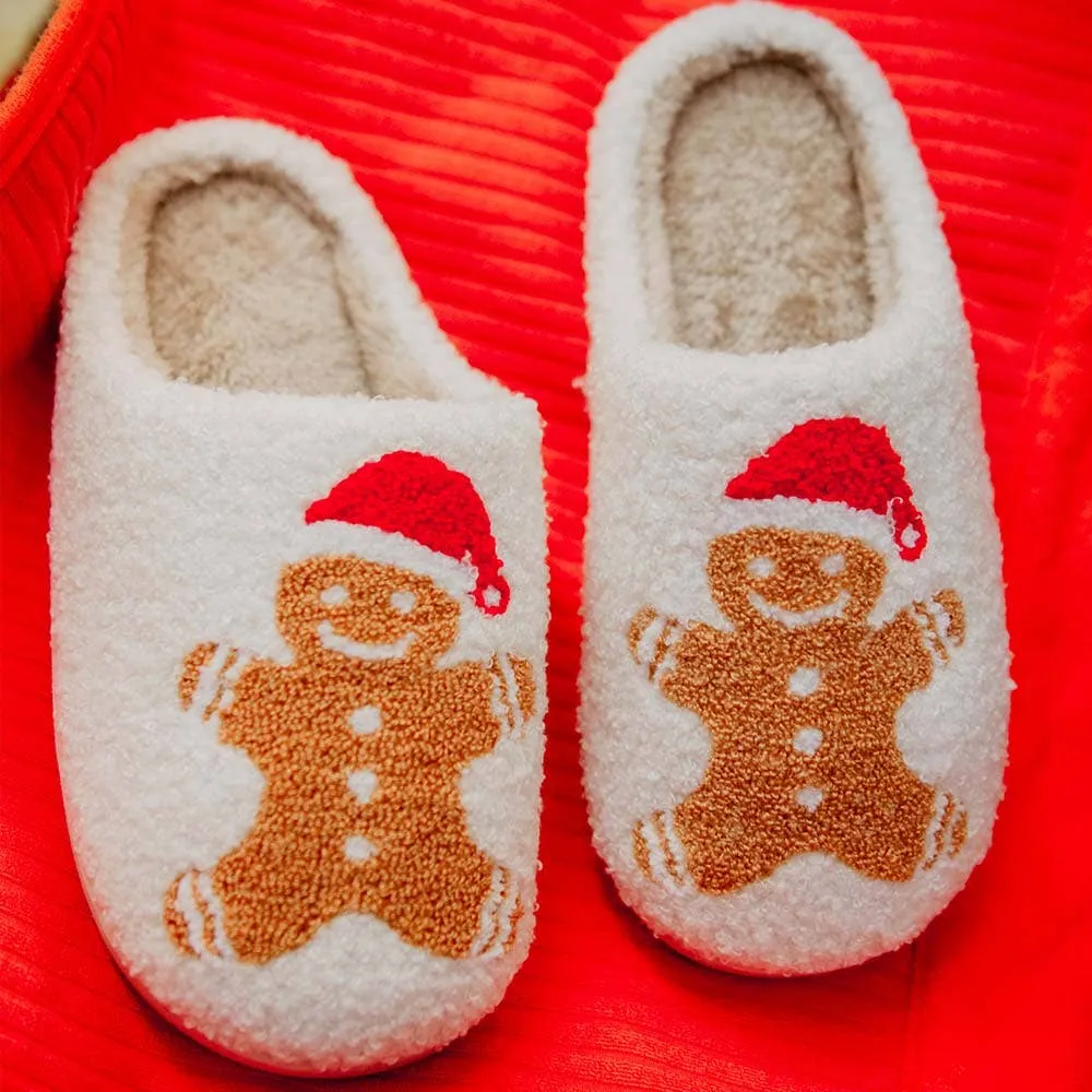 Gingerbread Man Christmas Slippers