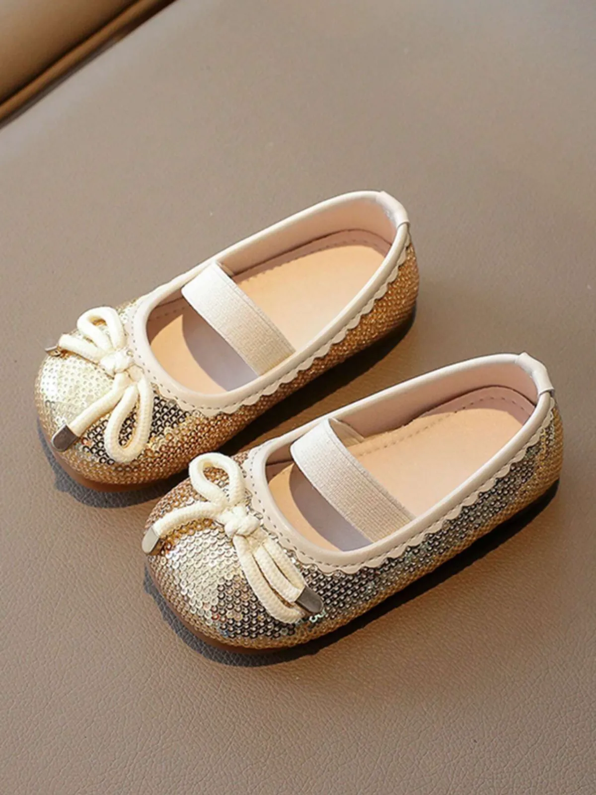 Girls Sparkle Bow Ballet Flats by Liv and Mia