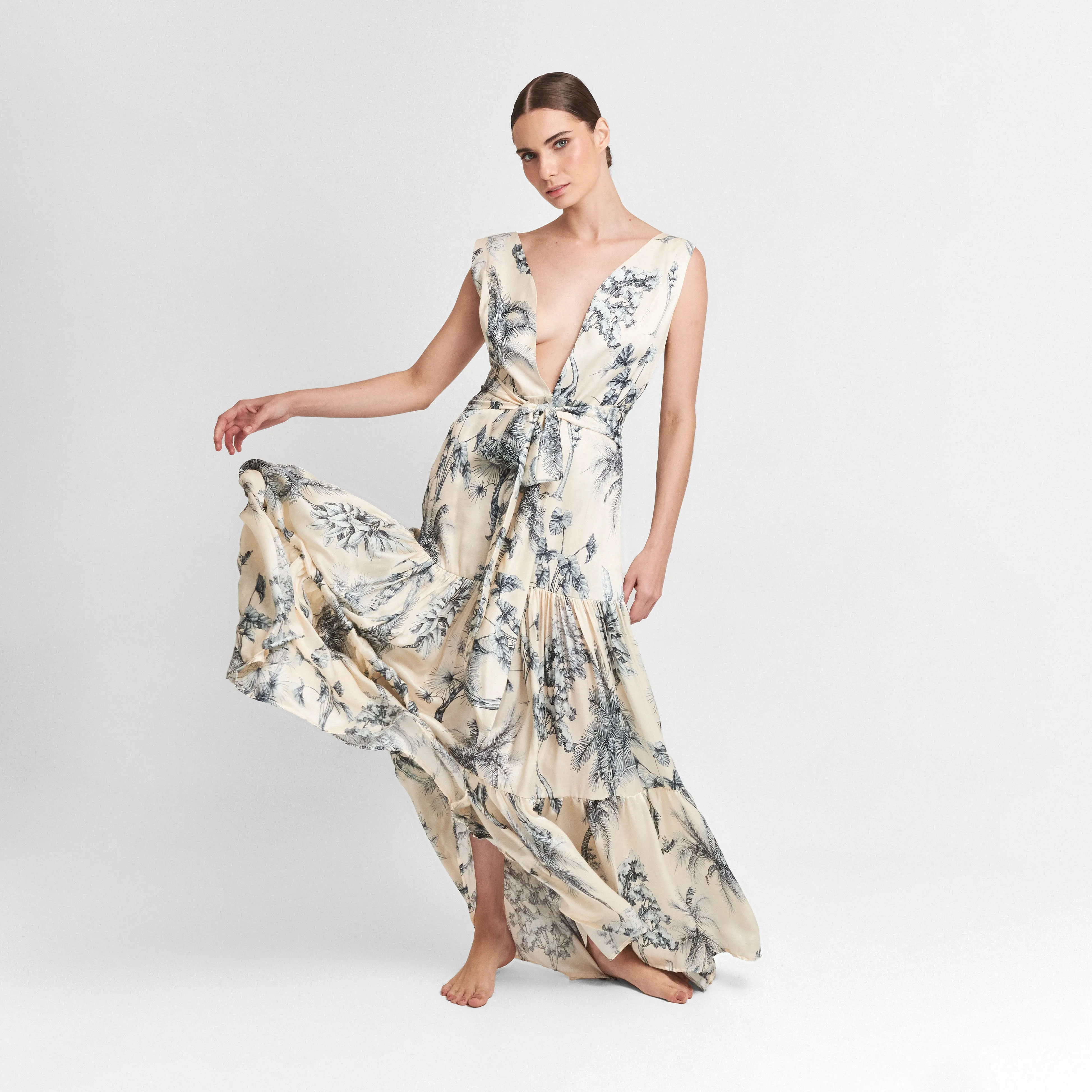 Grasse maxi floral dress by Aguaclara