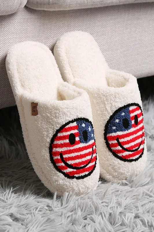 Happy Face American Soft Indoor Floor Slippers