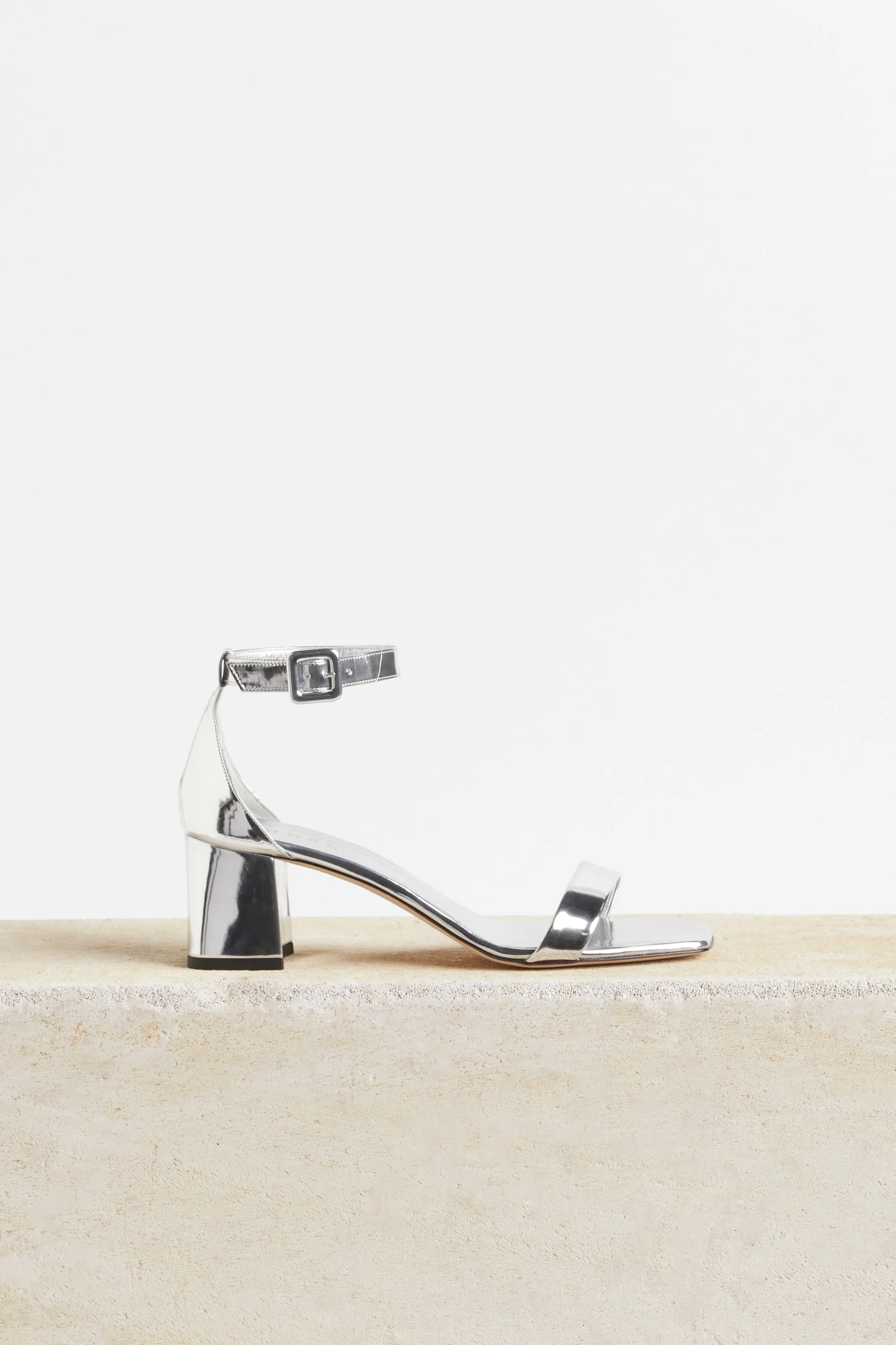 Husk GRACE SANDALS - Mirror Silver