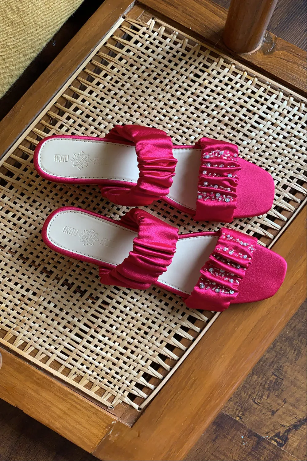 Inara Ruffle Flats, Fuschia Pink