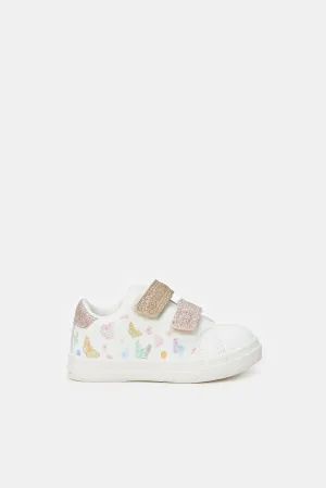 Infant Girls White Butterfly Sneaker