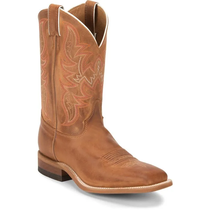 Justin Mens Bent Rail Square Toe Western Boots Style BR735