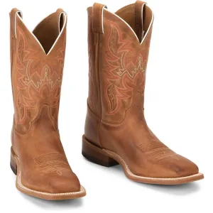 Justin Mens Bent Rail Square Toe Western Boots Style BR735