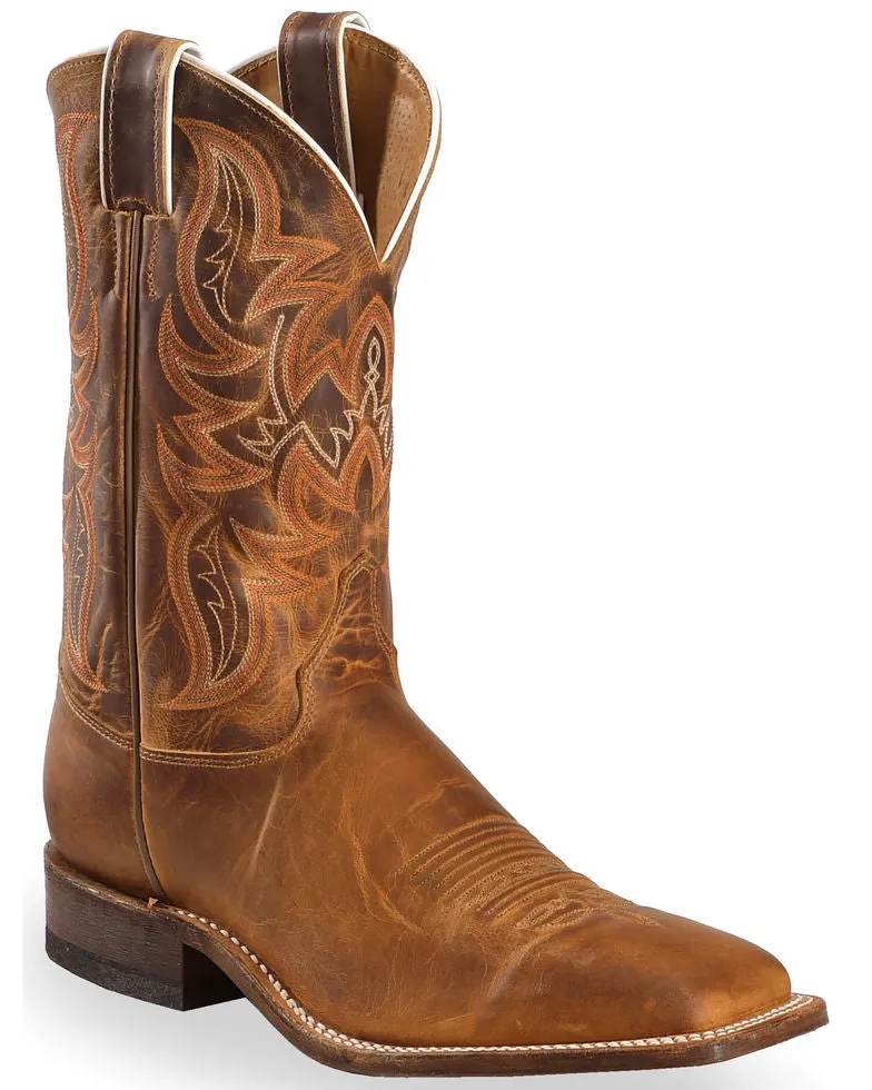 Justin Mens Bent Rail Square Toe Western Boots Style BR735