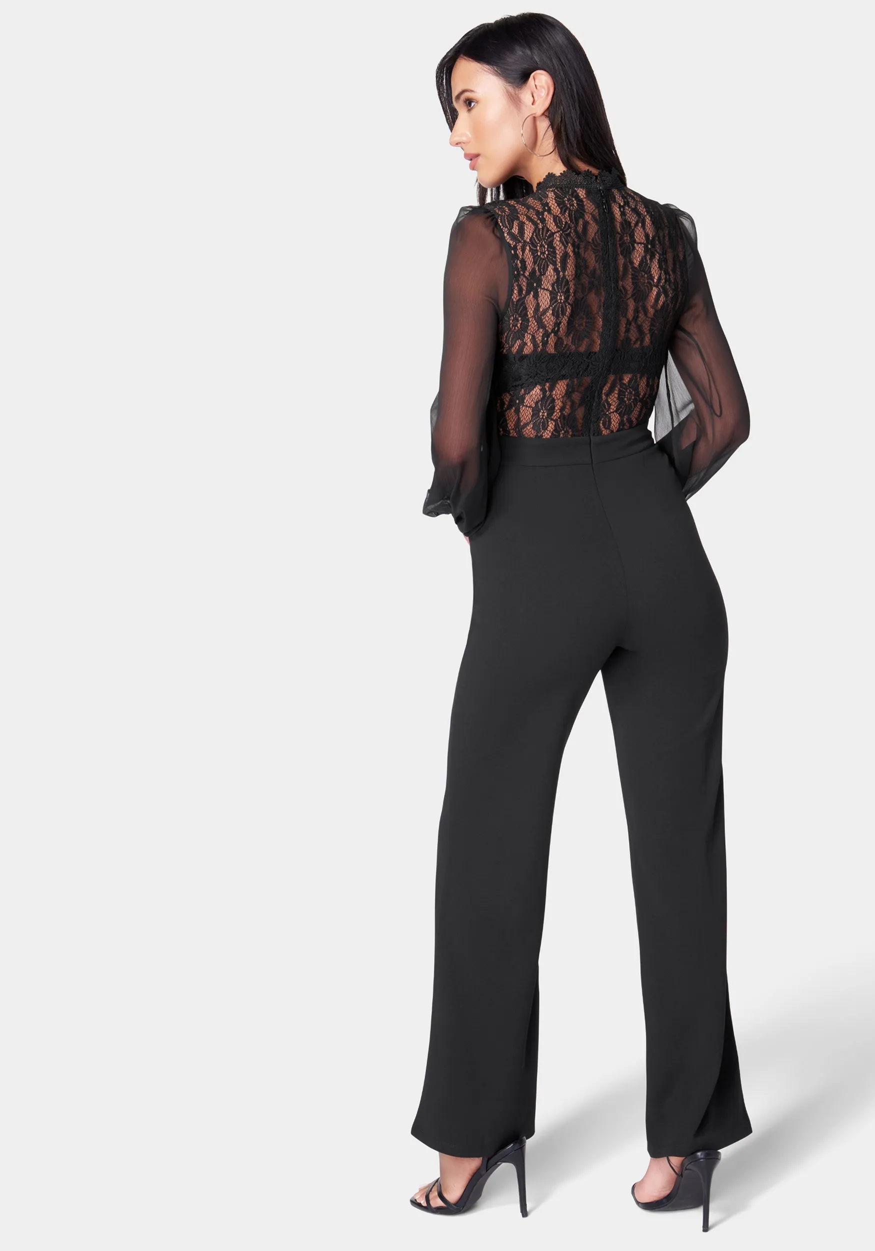 Lace Top Straight Leg Jumpsuit