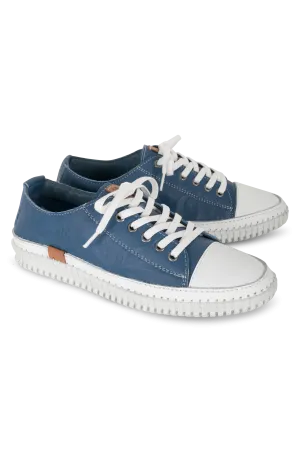 Lace up Leather Sneaker | BLUE | TRUFFLE AB