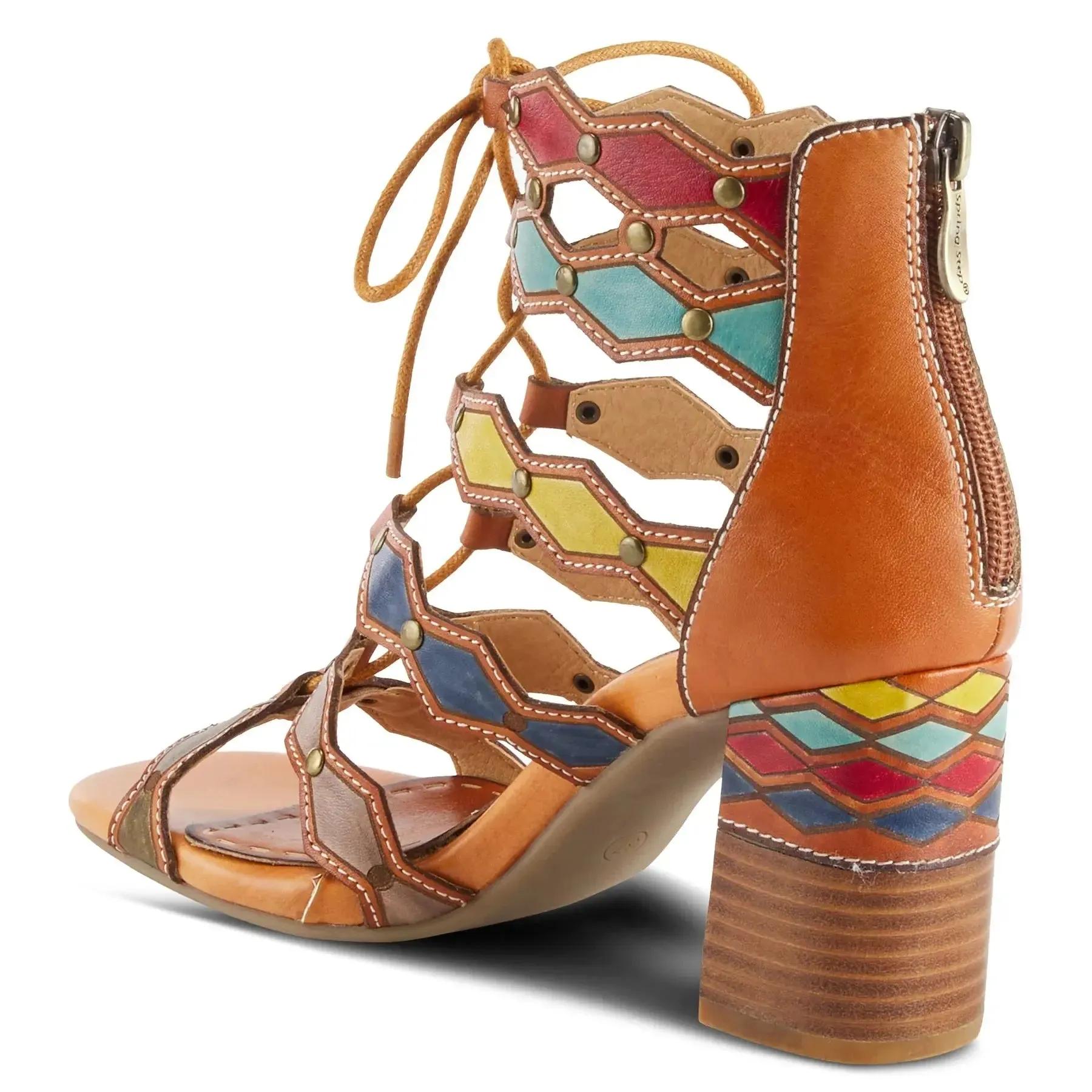 L'ARTISTE ARTDECO SANDALS - CAMEL MULTI LEATHER