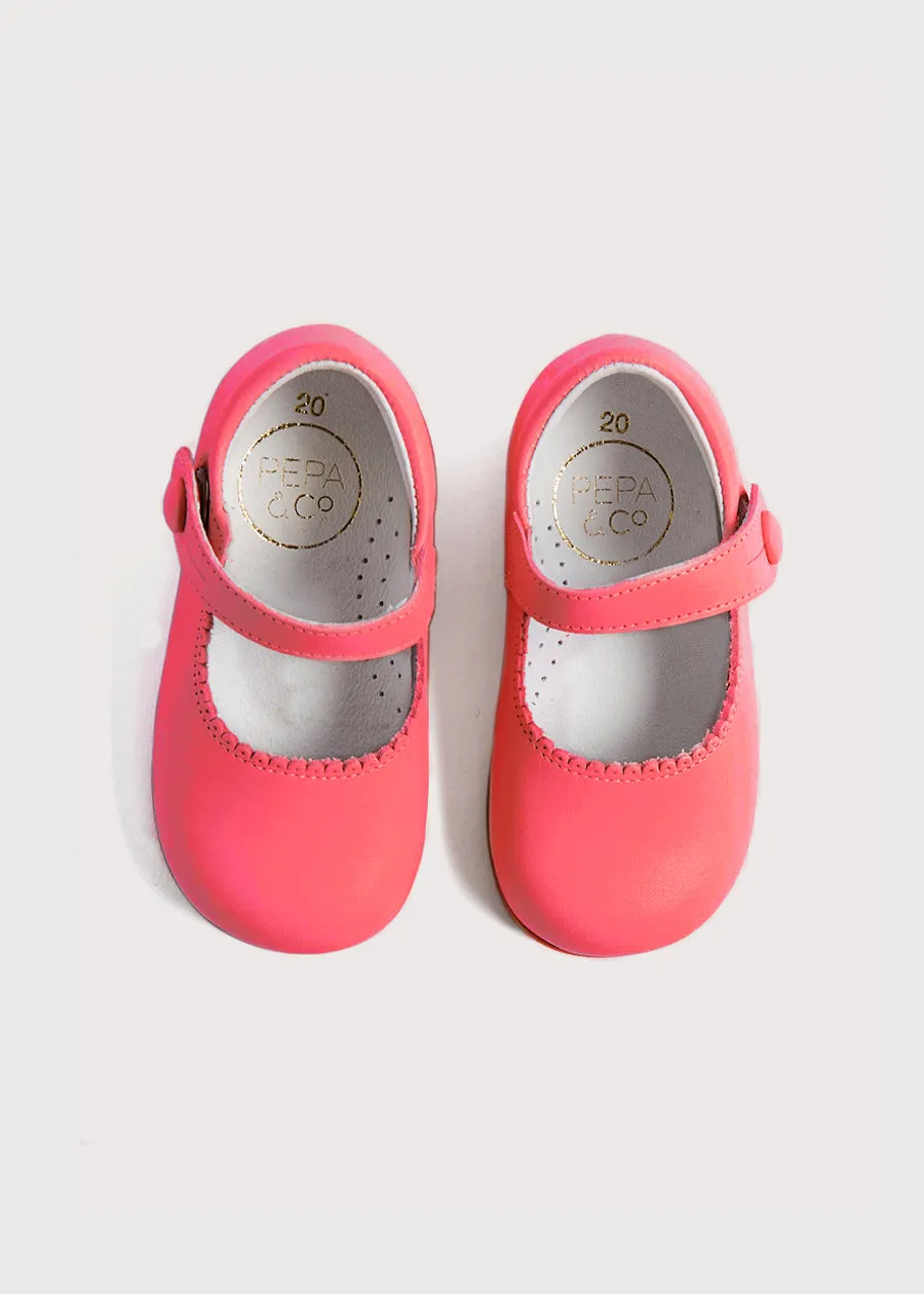 Leather Mary Jane Baby Shoes in Fuchsia (20-24EU)