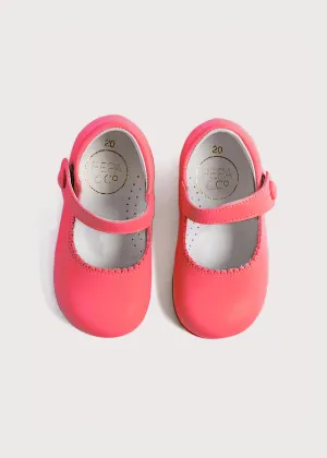 Leather Mary Jane Baby Shoes in Fuchsia (20-24EU)